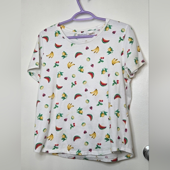 Colorful Fruit Pattern Short Sleeve Tee - Picture 1 of 4